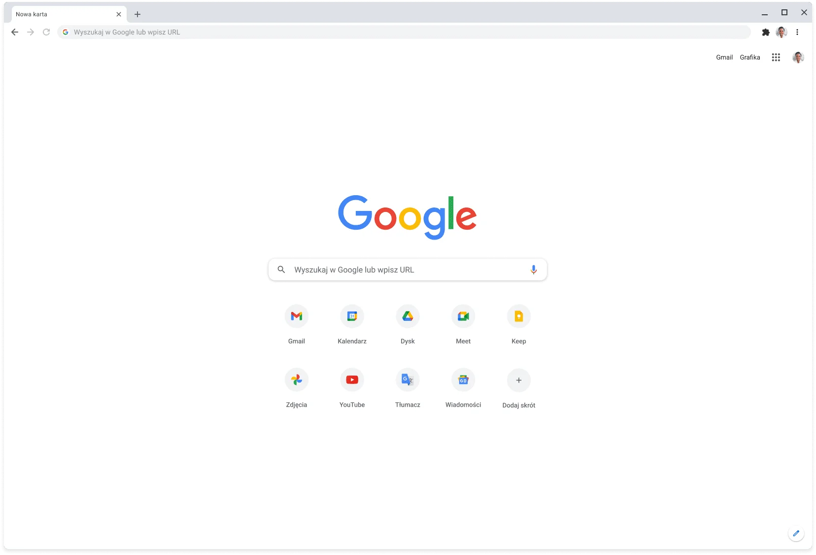 Okno przeglądarki Chrome z otwartą stroną Google.com