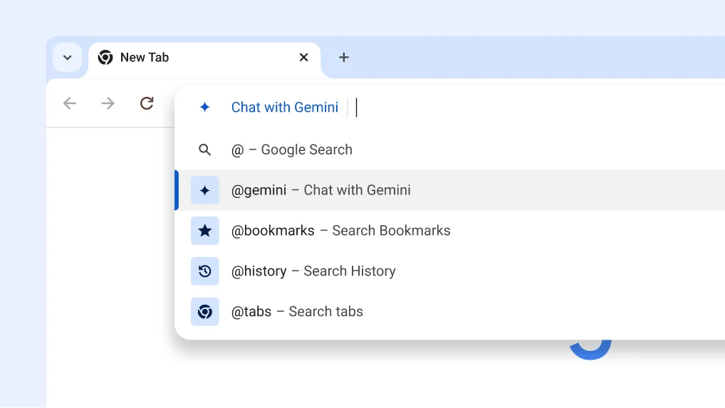 Chat with Gemini from the address bar